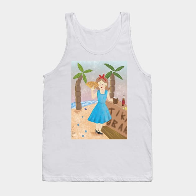 At the beach Tiki bar Tank Top by Charlotsart